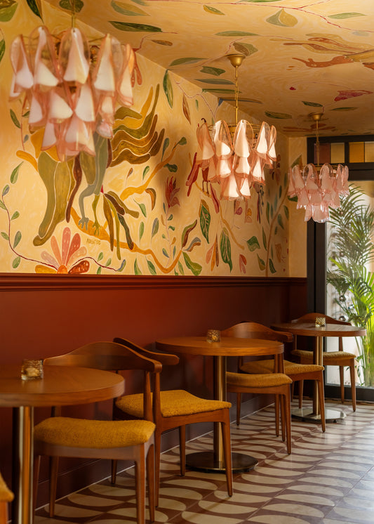 Chandelier Caia pink & white - small