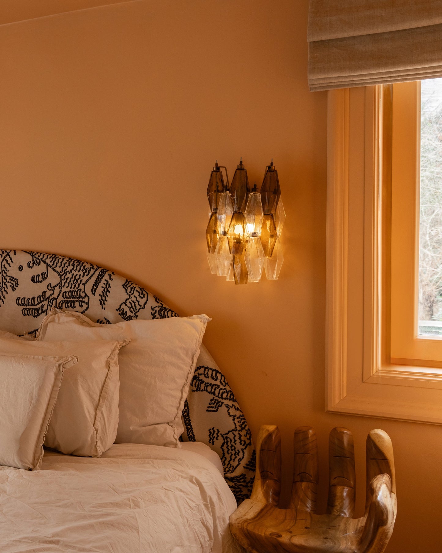 Wall light Chloe brown & transparant