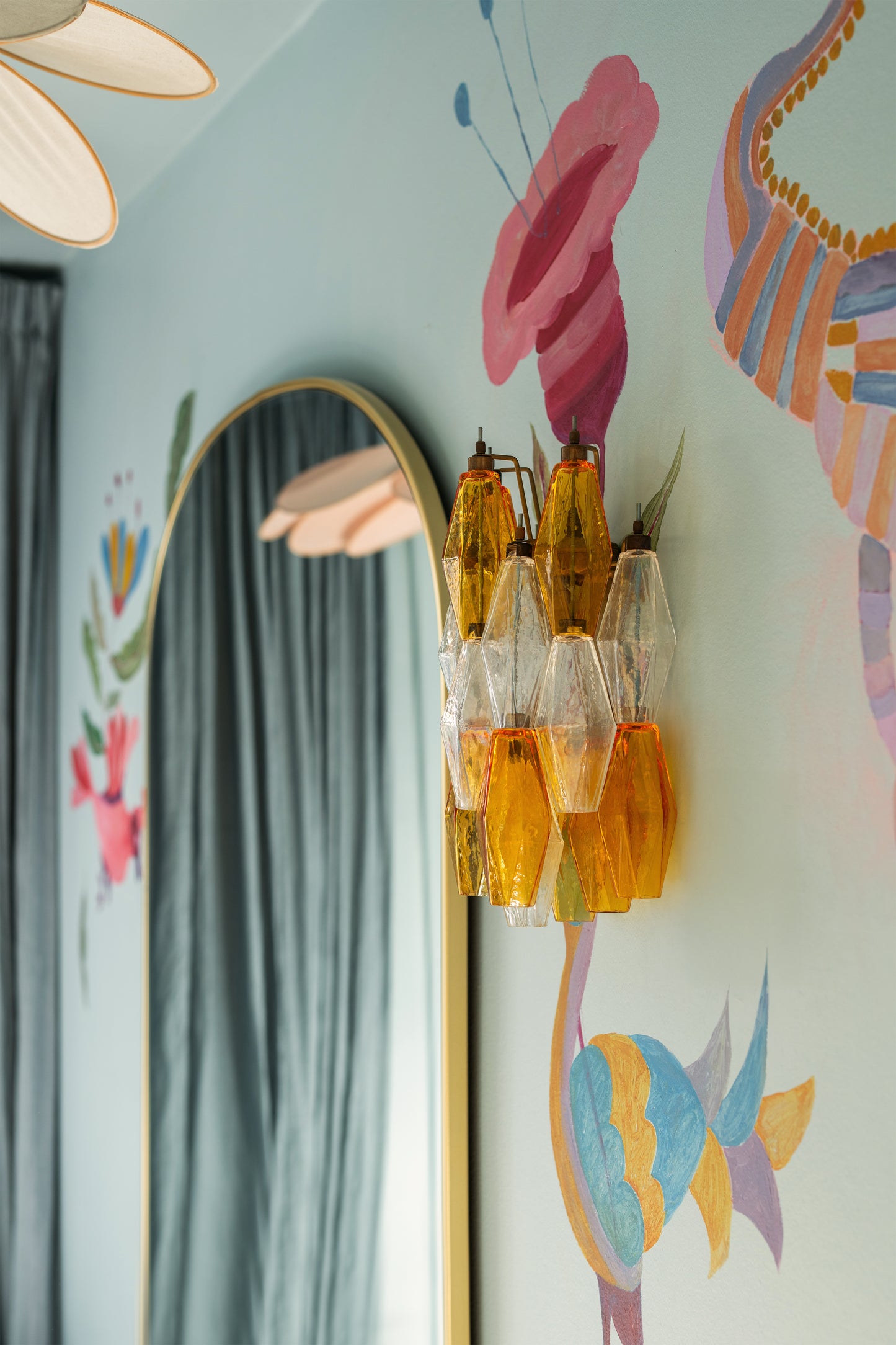 Wall light Chloe amber & transparant