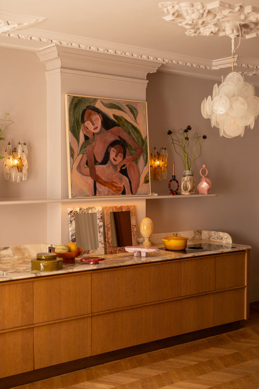 Chandelier Aurora alabaster white - medium