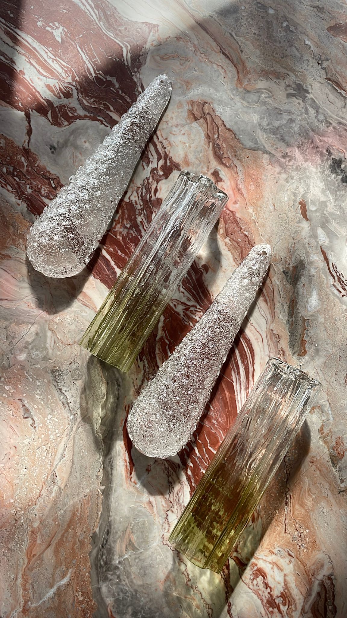 Chandelier Sakura green to transparant - small