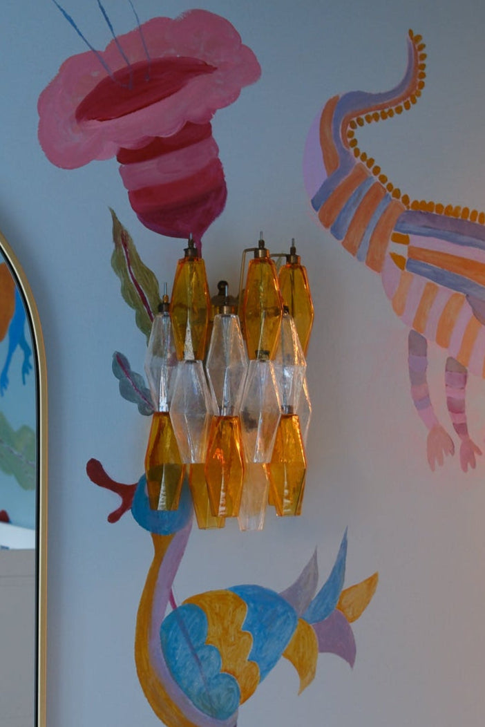 Wall light Chloe amber & transparant