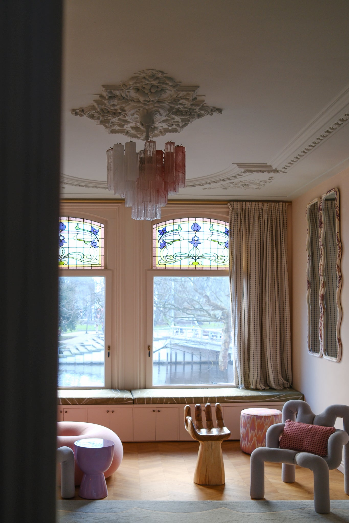Chandelier Sakura pink & alabaster mix - medium