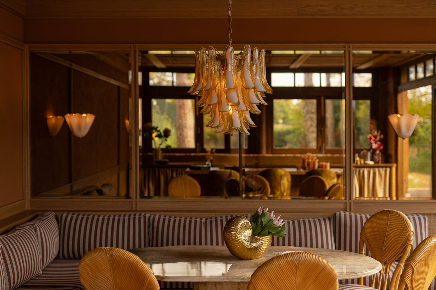 Chandelier Willow caramel & white - medium