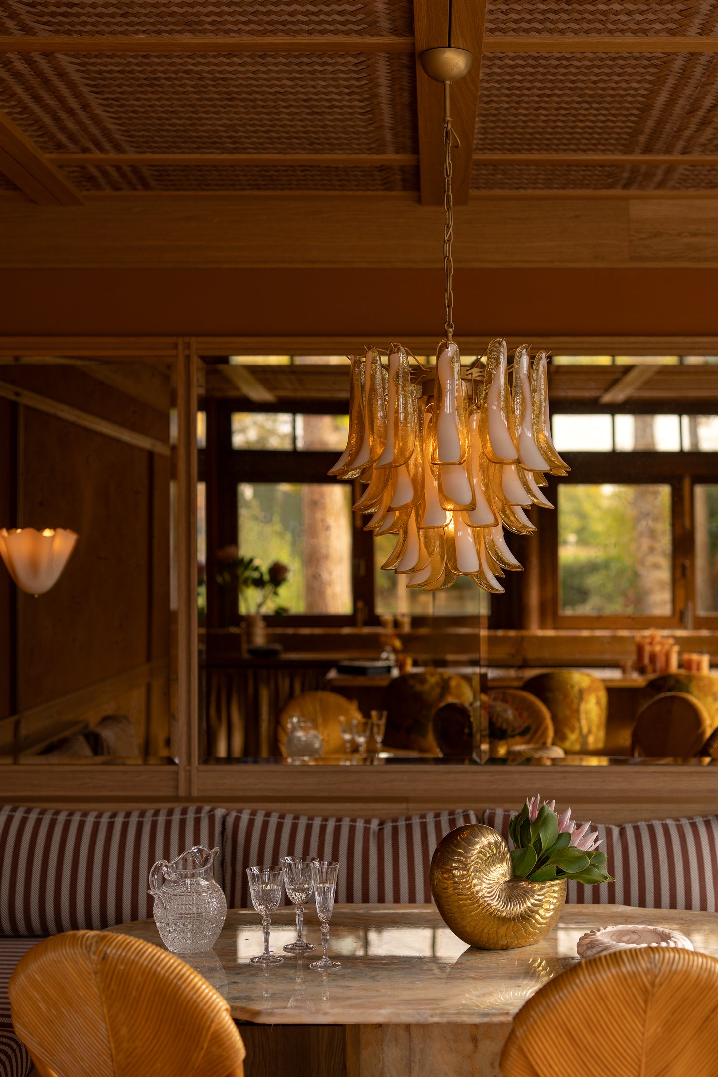 Chandelier Willow caramel & white - medium