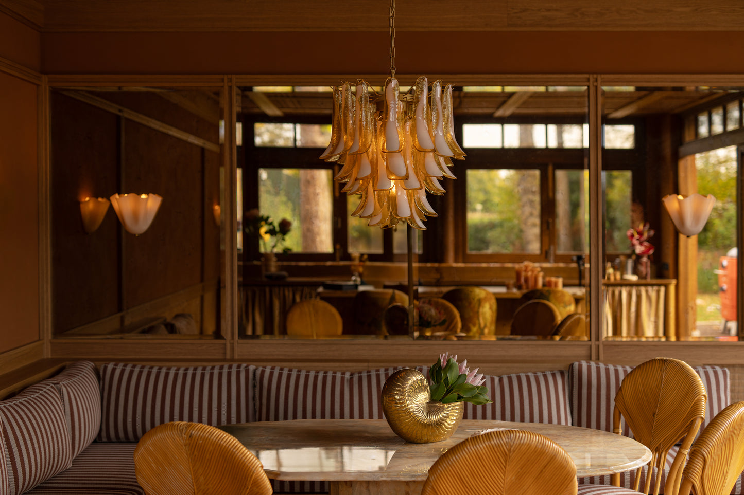 Chandelier Willow caramel & white - medium