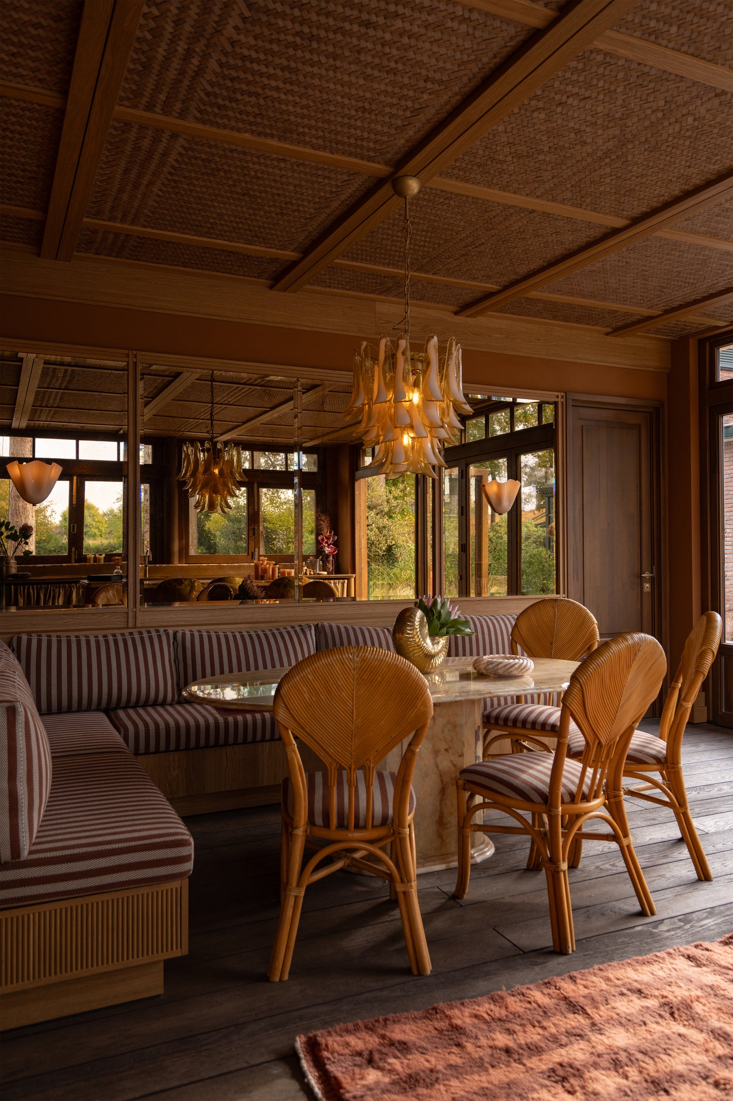 Chandelier Willow caramel & white - medium