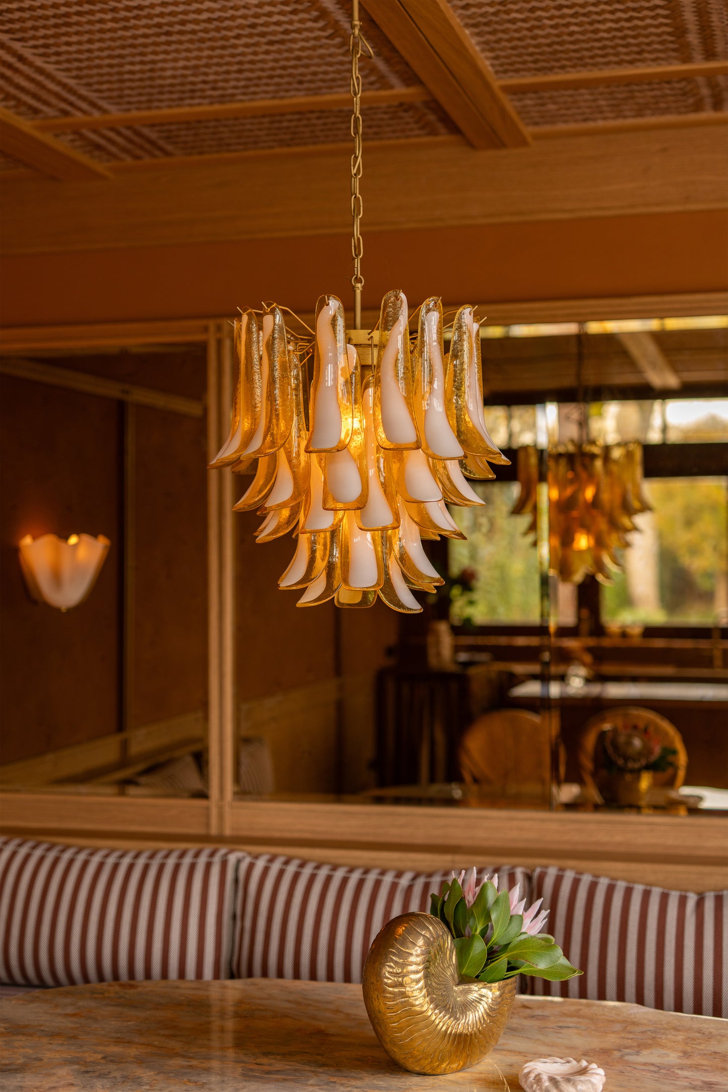 Chandelier Willow caramel & white - medium