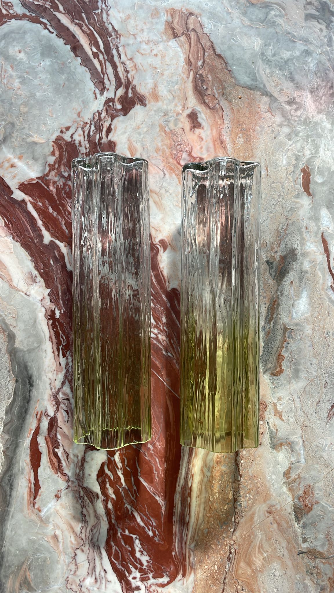 Chandelier Sakura green to transparant - small