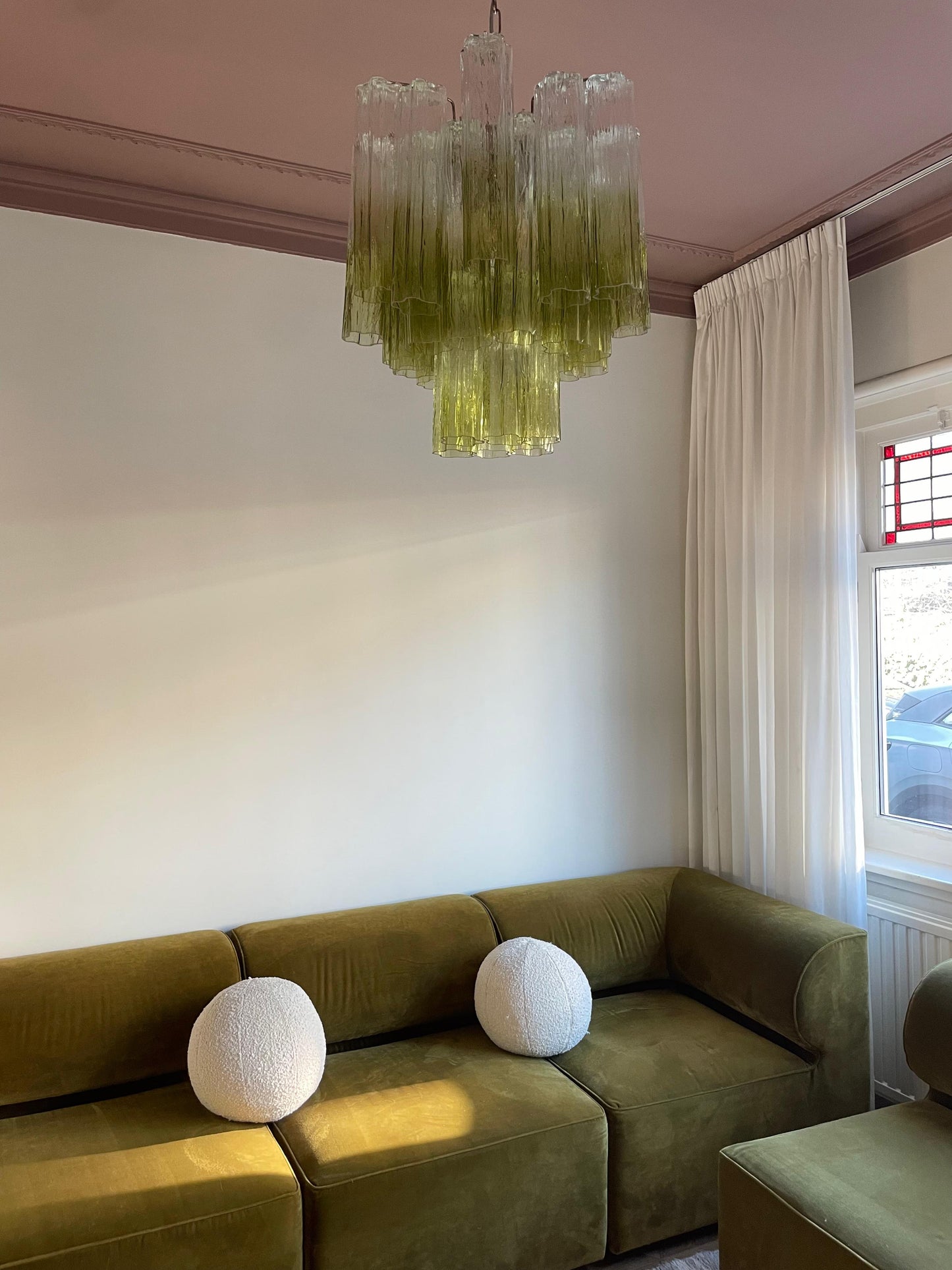 Chandelier Sakura green to transparant - small