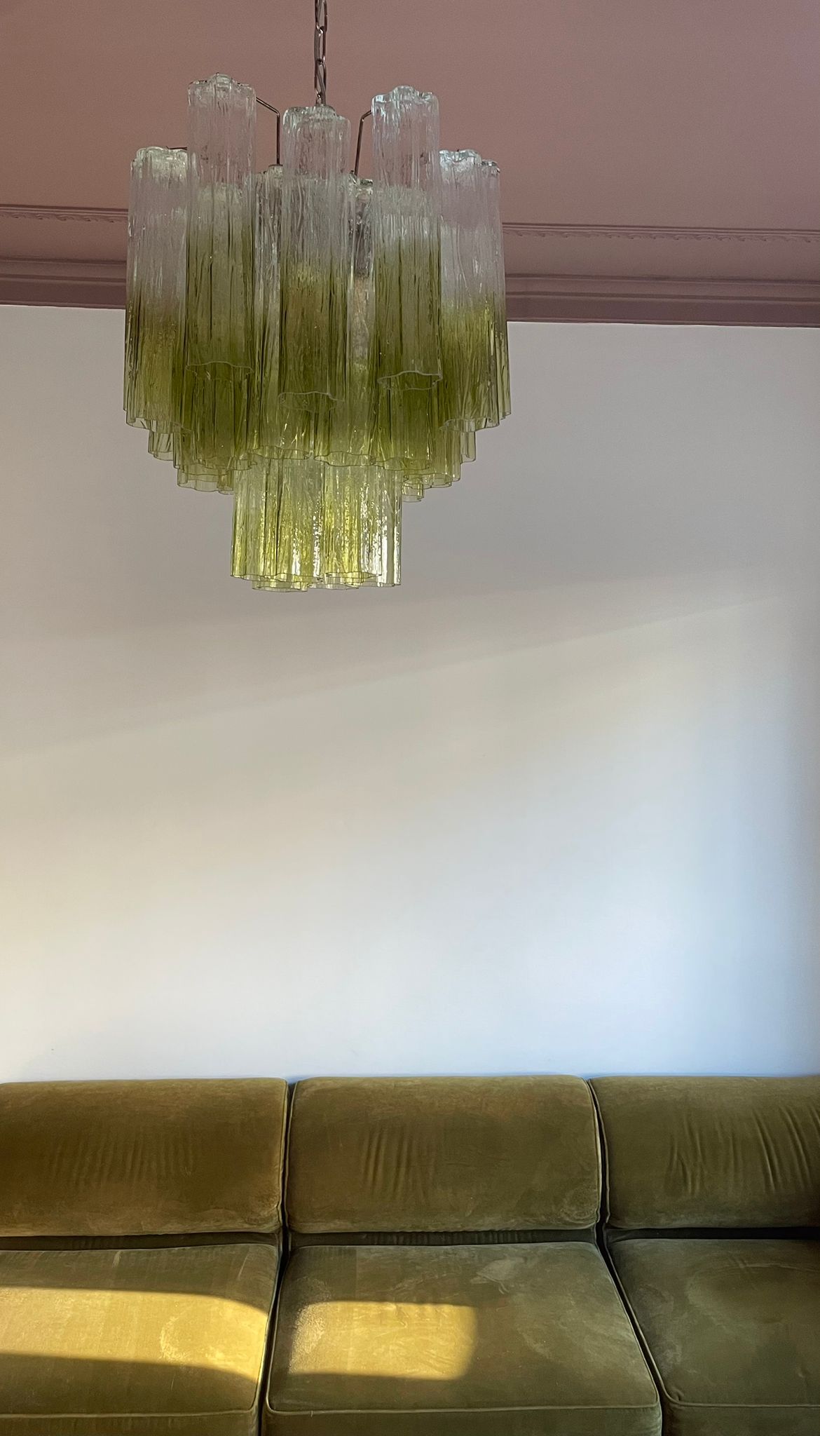 Chandelier Sakura green to transparant - small