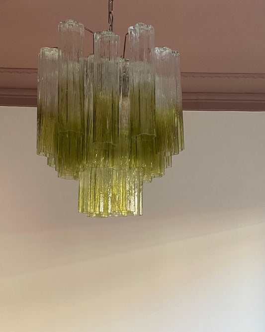Chandelier Sakura green to transparant - small