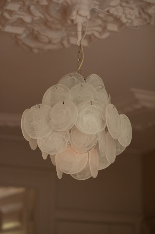 Chandelier Aurora alabaster white - medium