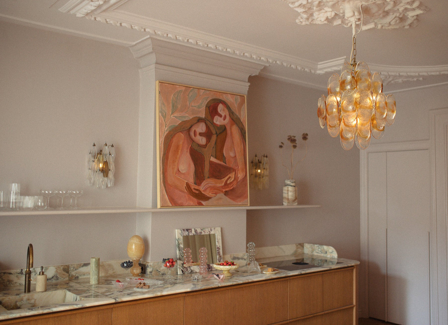 Chandelier Celeste amber - medium