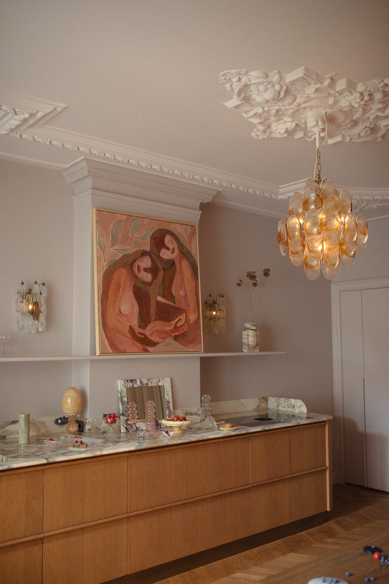 Chandelier Celeste amber - medium