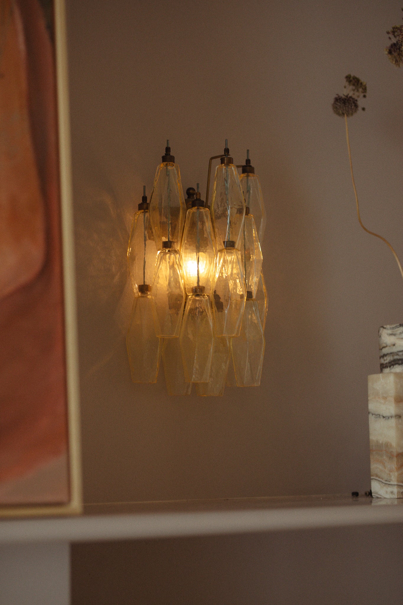 Wall light Chloe amber antique