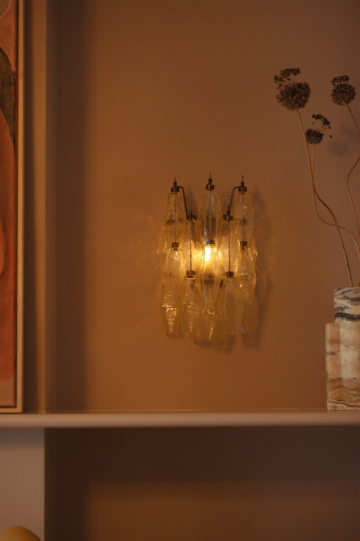 Wall light Chloe amber antique