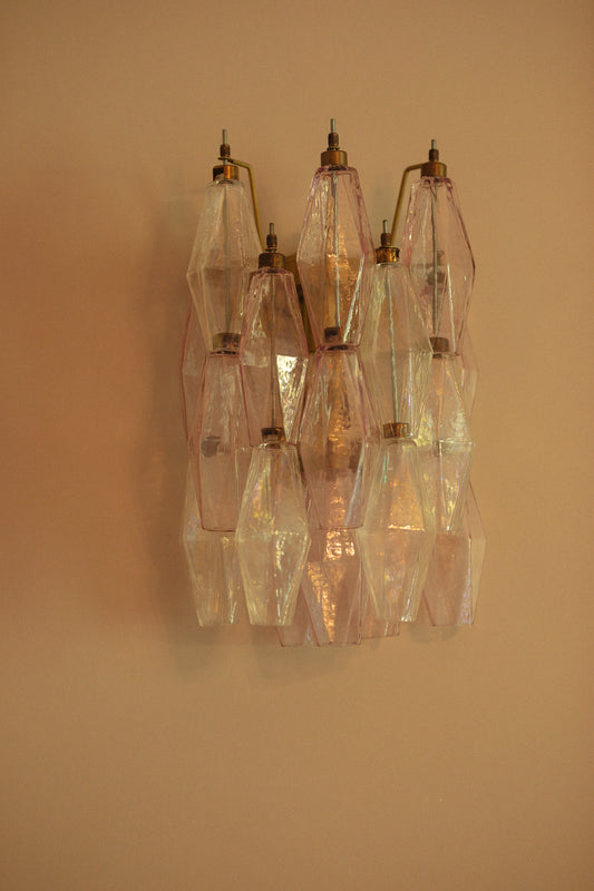 Wall light Chloe pink & transparant