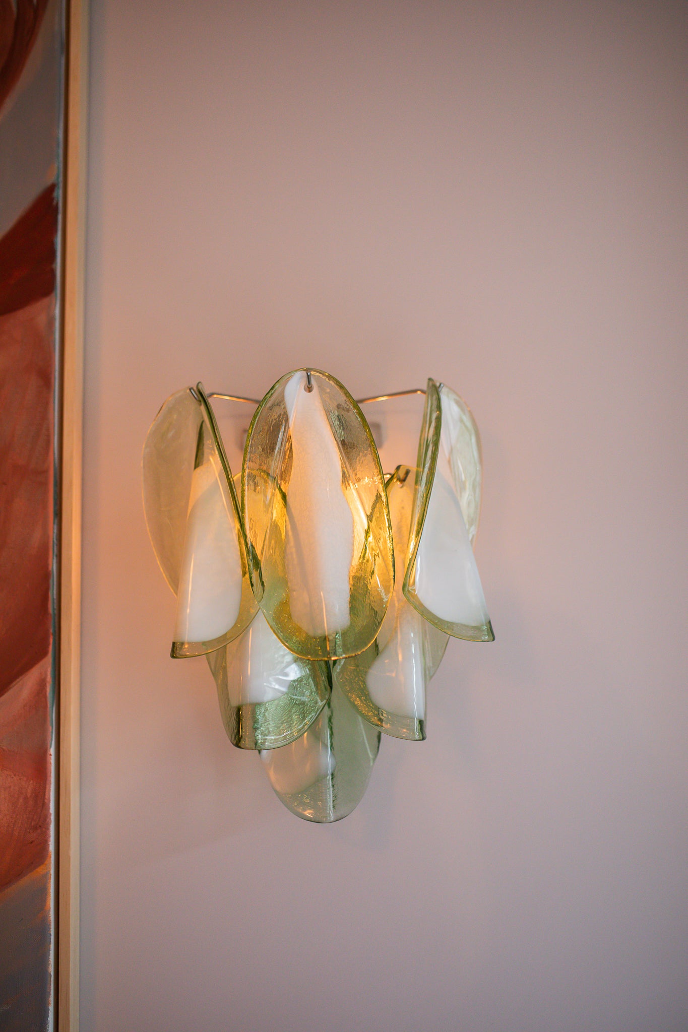 wall light Caia green & white - small