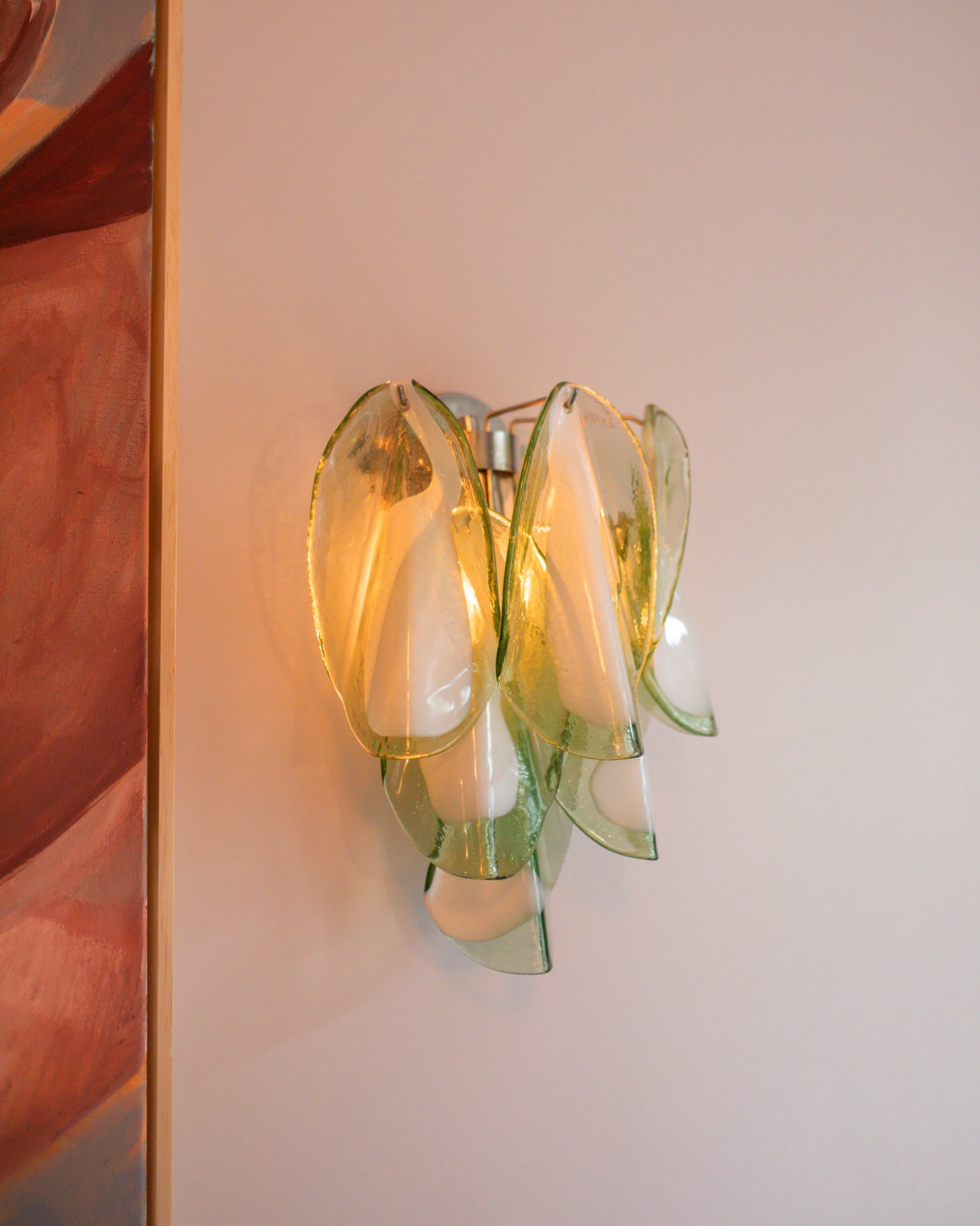 wall light Caia green & white - small