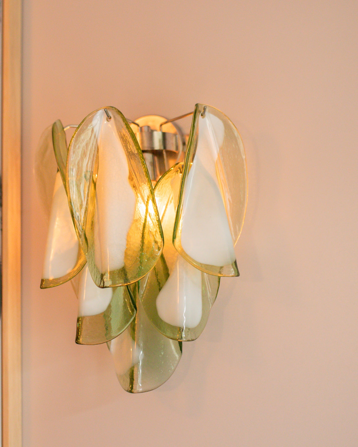 wall light Caia green & white - small