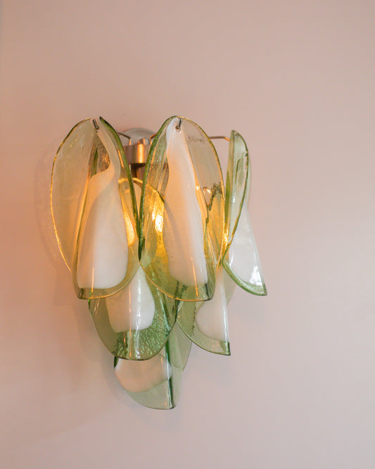 wall light Caia green & white - small
